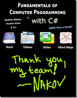 Thank you my team by Nakov (the # book team lead)